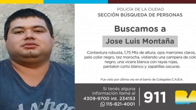 La policía solicita la búsqueda de José Luis Montaña