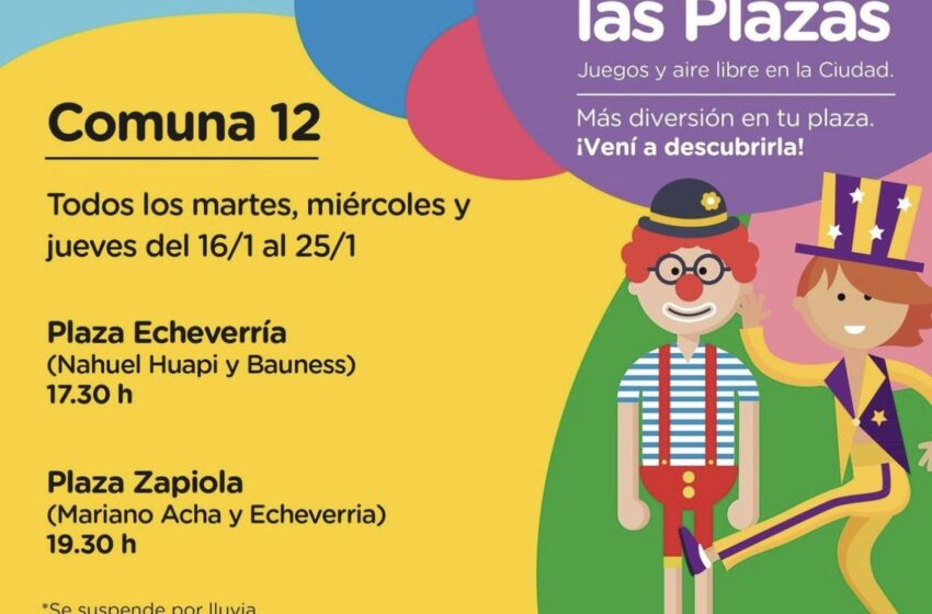  Vuelve Vamos las Plazas en el Parque Saavedra y en la Comuna 12